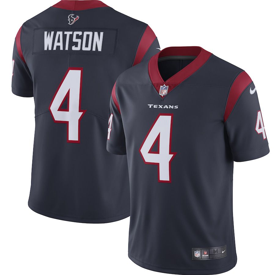 Men Houston Texans 4 Deshaun Watson Navy Nike Vapor Limited NFL Jersey